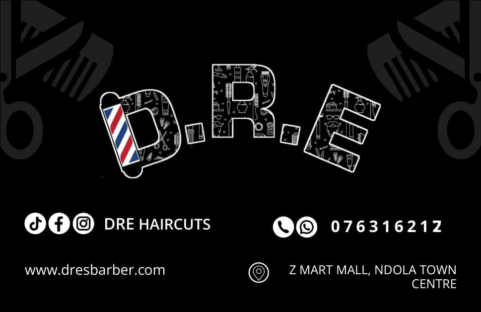 Front of the DRE Haircuts loyalty card